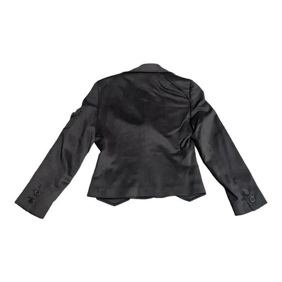 women’s AKRIS PUNTO wool grey pointed collar flap pocket crop blazer size 4 - Picture 5 of 8